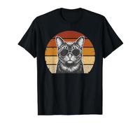 Burmese Retro Sunset Cat Lover Vintage Cool Graphic Value Graphic T-Shirt, Men, Black, S