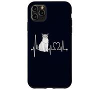 Burmilla Cat Heartbeat EKG Funny Cat & Kitten Lover Design Case for iPhone 11 Pro Max
