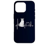 Burmilla Cat Heartbeat EKG Funny Cat & Kitten Lover Design Case for iPhone 16 Pro
