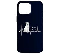 Burmilla Cat Heartbeat EKG Funny Cat & Kitten Lover Design Case for iPhone 16 Pro Max