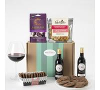 Burmont's Red Wine & Chocolate Gift Hamper - Two Small Red Wines, Joe & Seph's Popcorn, Cambrook Chocolate Almonds & Premium Chocolate Chip Biscuits - Hamper Exclusive To Burmont's