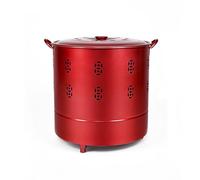 Burn Barrel Stainless Steel Fire Pit Paper Burner Yard Waste Incinerator Burn Barrels for Outside for Burning Trash Burn Cage for Garden Paper Leaf Trash Wood Backyard Bonfire.(Red-Small-35x35CM/13.8x