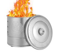Burn Barrel Stainless Steel Incinerator | Stainless Steel Letter Burner Bucket | Carrying Handle Attached Traditional Auspicious Barrel for Debris, Wood