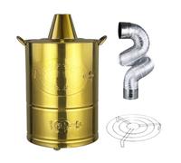 Burn Barrels for Outside for Burning Trash, Burn Cage, Stainless Steel Incinerator with Chimney, Burn Barrell for Burning Garbage Leaves Courtyard and Waste Debris Paper, 35 * 35 * 60cm, Gold
