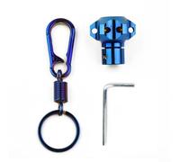 Burn Blue Motorcycle Key Cover Case Shell with Key For Ring, Aluminum Alloy For CNC Key Head for DIY Replacement, 1PCS Shell + 1PCS For Ring (Key Blade Not Included)