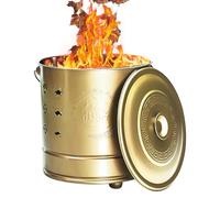 Burn Cage - 26cm Stainless Steel Incinerator Oven with Fire Hook Liner | Covered Metal Burning Cage for Joss Paper Leaves Wood | Backyard Campfire Garbage Burner for Garden