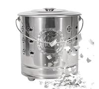 Burn Cage - Metal Barrel - Stainless Covered Bucket with Fire Hook And Liner Safe Portable for Beach Backyard Trash Balcony Garden Wood Garbage
