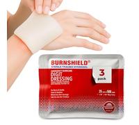 Burn Dressing 2.5 x 50cm (3-Pack) - Sterile Hydrogel Trauma Pads for Finger and Toe Burns, Scalds & Sunburn Relief - Emergency First Aid Cooling Gel - Individually Wrapped