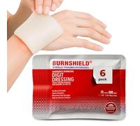Burn Dressing 2.5 x 50cm (6-Pack) - Sterile Hydrogel Trauma Pads for Finger and Toe Burns, Scalds & Sunburn Relief - Emergency First Aid Cooling Gel - Individually Wrapped