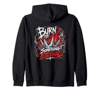 Burn For Something Christian Fire Faith Zip Hoodie
