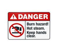 Burn Hazard Hot Steam Keep Hands Clear Metal Warning Sign with Easy Install for Indoor Outdoor Security, Business Office Home Garden Street Decor 30 x 20 cm