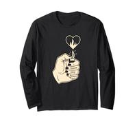 Burn My Heart Lighter Funny Tattoo Art Emo Romance Long Sleeve T-Shirt