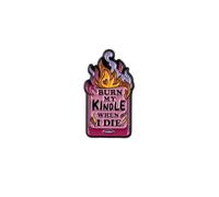 Burn My Kind-le When I Die Gothic Bookish Enamel Pin For Funny Dark Ebook Reader, Dark Humor Book Lover Pin Brooch, Bookish Book Addict Lapel Badges, Sarcastic Reading Ebook Lover Brooch Badge, Funny