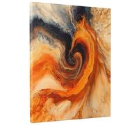 Burn Orange Marble Canvas Art Wall Decor for Living Room, 1 Piece Abstract Modern Bathroom Wall Art, Big Large Luxury Simple Decorative Bathroom Office Bedroom 16 * 20