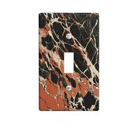 Burn Orange Marble Switch Cover Wall Plate 1 Gang Single Toggle, Abstract Modern Electrical Faceplate for Bedroom Bathroom Decor, Luxury Simple Standard Size Switchplate