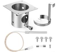 Burn Pot for Hot Rod Igniter Kit for Pellet Grills, with Ash Remover, Fuse | Stainless Steel Fire Burn Pot for Hot Rod Ignitor Kit for Pellet Grills, Includes Ash Remover, Fuse and Mounting Screws