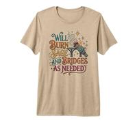 Burn Sage Will Burn Bridges Celestial Stars Witchy Boho Premium T-Shirt