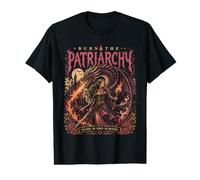 Burn The Patriarchy Dark Fantasy Dragon Feminist Goth Rebell Value Graphic T-Shirt