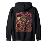 Burn The Patriarchy Dark Fantasy Dragon Feminist Goth Rebell Zip Hoodie