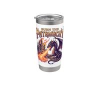 Burn The Patriarchy Dragon Dark Fantasy Gothic Rebellion Stainless Steel Insulated Tumbler
