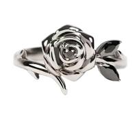 Burned and Survived Black Rose Self-Love Ring, Dainty Blooming From Black Rose Ring, Dark Rings for Women, Inspirational Gifts for Women Friends (7)