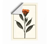 Burned Orange Bloom Botanical Unframed Wall Art Print A3 (42×29.7cm), Wall Decor for Living Room, Bedroom, Office & Home, Art Gift