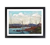 Burned Over Swamp By Tom Thomson Classic Painting Framed Print | A2 Black Framed Wall Art | Ready to Hang | Classic Historical Picture | Living Room Bedroom Lounge Office