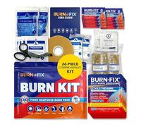 BurnFix Burn Kit First Aid Kit Doctor Recommended Comprehensive 25 Piece First Aid Kit Includes Fuel Gel, Burn Dressing, Gloves, Scissors, Wipes for Fast