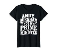 Burnham Not My Prime Minister Value Graphic T-Shirt, Women, Black, S