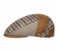 Lierys Burnham Patchwork Flat Cap by Men - Made in Italy hat with Peak Autumn-Winter Autumn Winter - L (58-59 cm) Beige-Brown