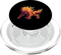 Burning Alpha Wolf Fire Elemental Beast Power PopSockets PopGrip for MagSafe