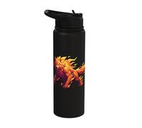 Burning Alpha Wolf Fire Elemental Beast Power Stainless Steel Insulated Water Bottle