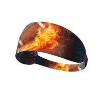 Burning American Football In Fire,Sports Sweatband for Unisex Multi Headband Elastic Exercise Hairband