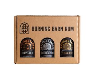 Burning Barn - Gift Box - Three Bottle Selection Box - Spiced Rum and Honey & Rum Liqueur and Smoked Rum - 3x 5 nhance Your Drinks Cabinet - The Perfect Present
