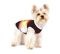 Burning Baseball Fire Flame Pattern,Cotton Sleeveless Pet T-Shirt Soft Stretchy Puppy Breathable Vest,L