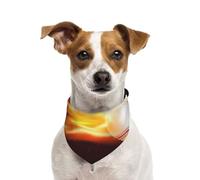Burning Baseball Fire Flame Pattern,Dog Bandanas Cotton Pet Scarf Adjustable Bibs for Pet,M