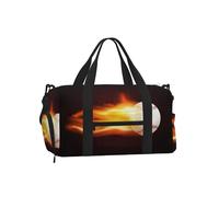 Burning Baseball Fire Flame Pattern, Handheld Crossbody Sports Luggage Bag, Sports Duffels, Large Capacity Travel Bag for Women and Men