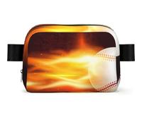 Burning Baseball Fire Flame Pattern, Square Waist Bag Travel Bum Bag Casual Chest Bag Fanny Pack for Men Women