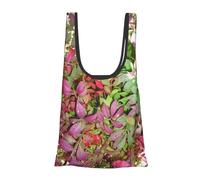 Burning Bush with Red Berries Print Foldable Reusable Grocery Bag Lightweight Shopping Tote for Groceries Travel Beach Eco-Friendly Compact Adventure Tote