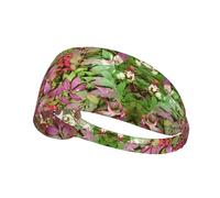 Burning Bush With Red Berries Print Non-Slip Elastic Running Headband, Sweat Absorbing Stretchy Hair Bands For Gym Yoga, Soft Skin-Friendly Foldable Workout Headband