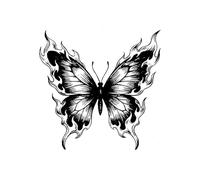 Burning ButterflyWaterproof Semi-Permanent And Long-Lasting 2 Weeks Temporary Tattoo Stickers For Men And Women Finger Chest Arm Back(1pcs)