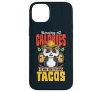 Burning Calories For More Tacos Cute Panda Weightlifting Case for iPhone 14 Plus