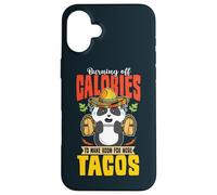 Burning Calories For More Tacos Cute Panda Weightlifting Case for iPhone 16 Plus