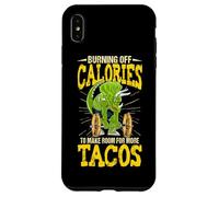 Burning Calories For More Tacos Dinosaur Weightlifting Case for iPhone XS Max