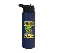 Burning Calories for More Tacos Dinosaur Weightlifting Stainless Steel Insulated Water Bottle