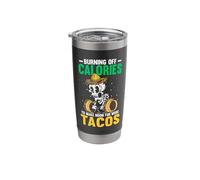 Burning Calories for More Tacos Skeleton Weightlifting Stainless Steel Insulated Tumbler