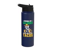 Burning Calories for More Tacos Skeleton Weightlifting Stainless Steel Insulated Water Bottle