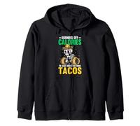 Burning Calories For More Tacos Skeleton Weightlifting Zip Hoodie