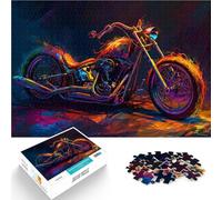 Burning Chopper Motorcycle1000 Piece Jigsaws for teenagers Staycation Kill time Every Piece is Unique - Challenging Family Fun Game 38x26cm