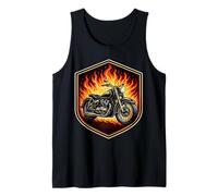 Burning Classic Motorcycle in Flames Motorbike Lover Biker Tank Top